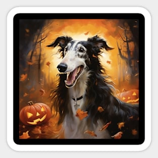 Borzoi dog Halloween Sticker